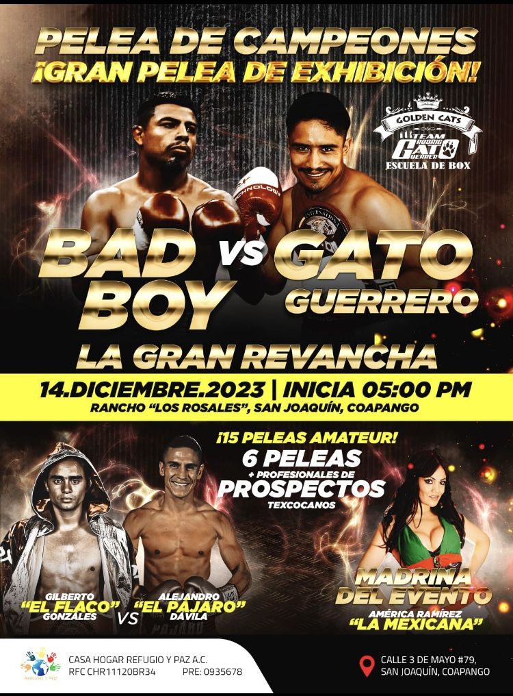 Hay tiro en Texcoco pelea de box entre Rodrigo ’Gato’ Guerrero y ’Bad Boy’ 