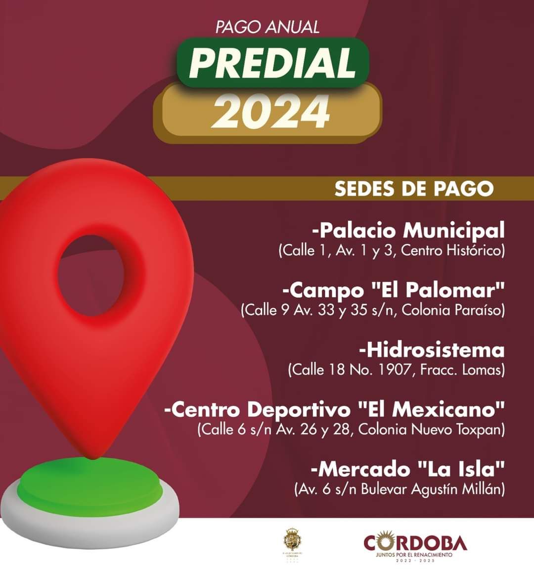 Habra cinco sedes para Pago de Predial 2024