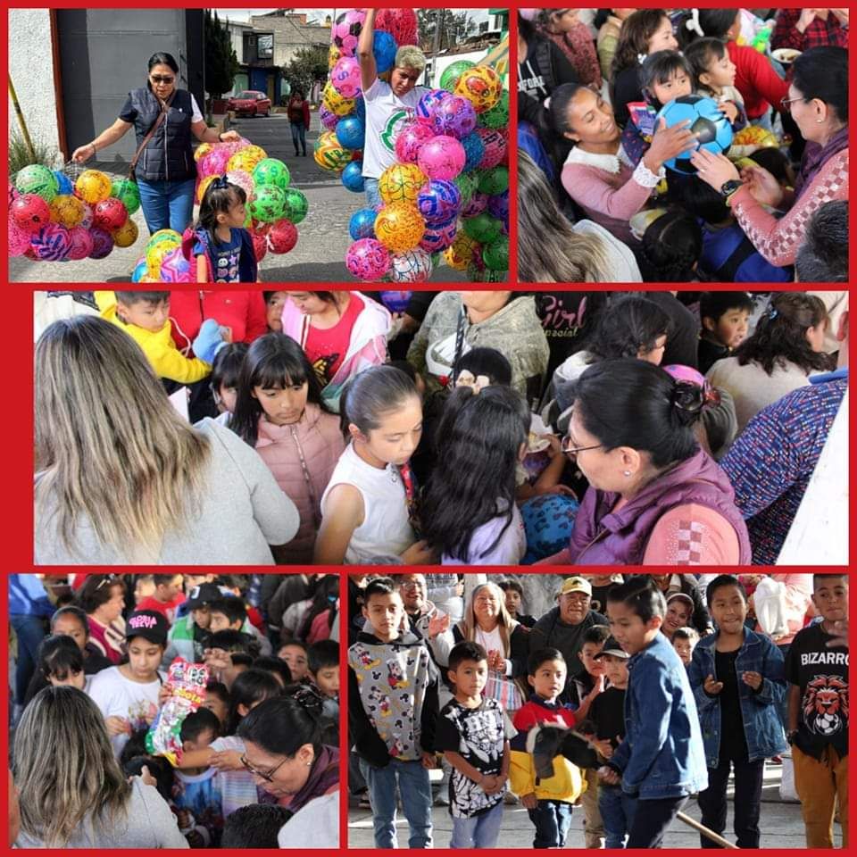 Mirian Monsalvo  y Mayordomos de San Pedro  Chiconcuac entregaron juguetes a los niñ@s del día de Reyes Magos 
