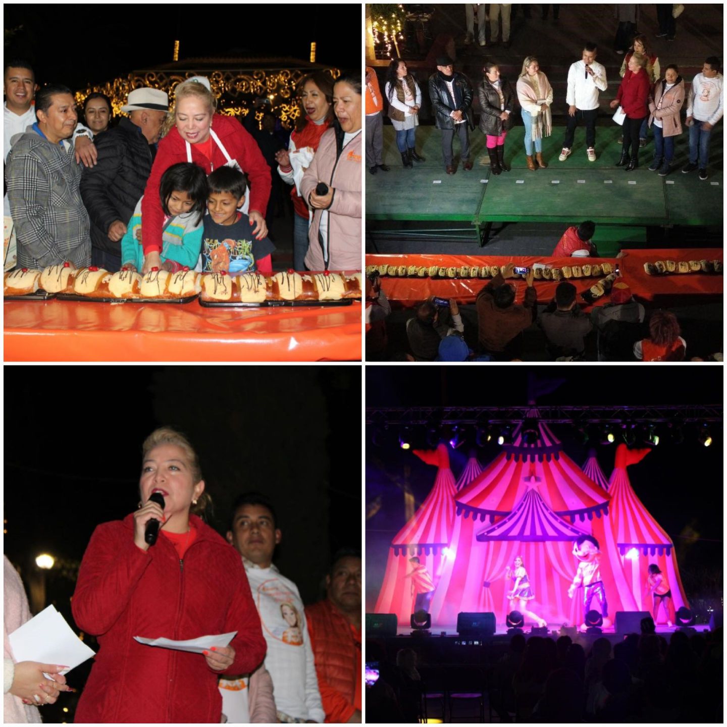 Gobierno municipal partió la 
Rosca de Reyes monumental 