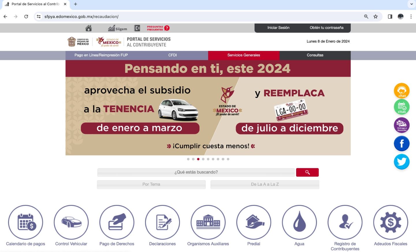Opera con normalidad portal de servicios al contribuyente del estado de México 