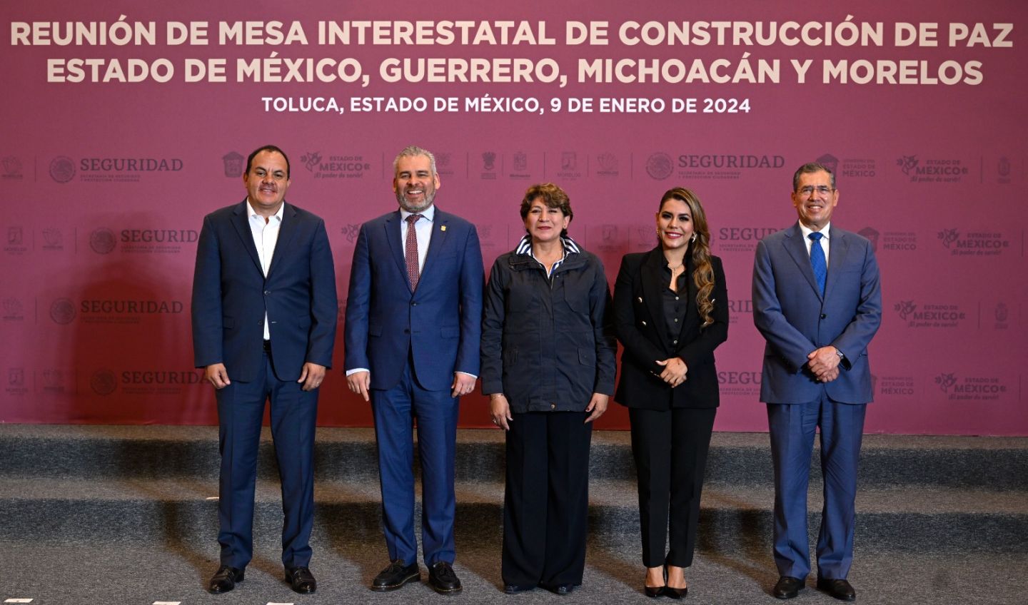 Gobernadores del estado de México, Guerrero, Michoacán y Morelos instalan mesa interestatal de paz 