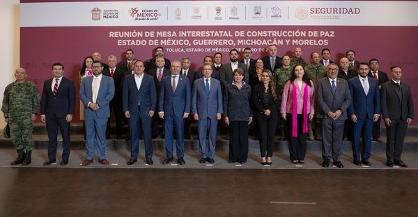 Gobernadoras y Gobernadores del Estado de México, Guerrero, Michoacán y Morelos Instalan Mesa Interestatal de Paz, primer ejercicio en su tipo a nivel nacional.