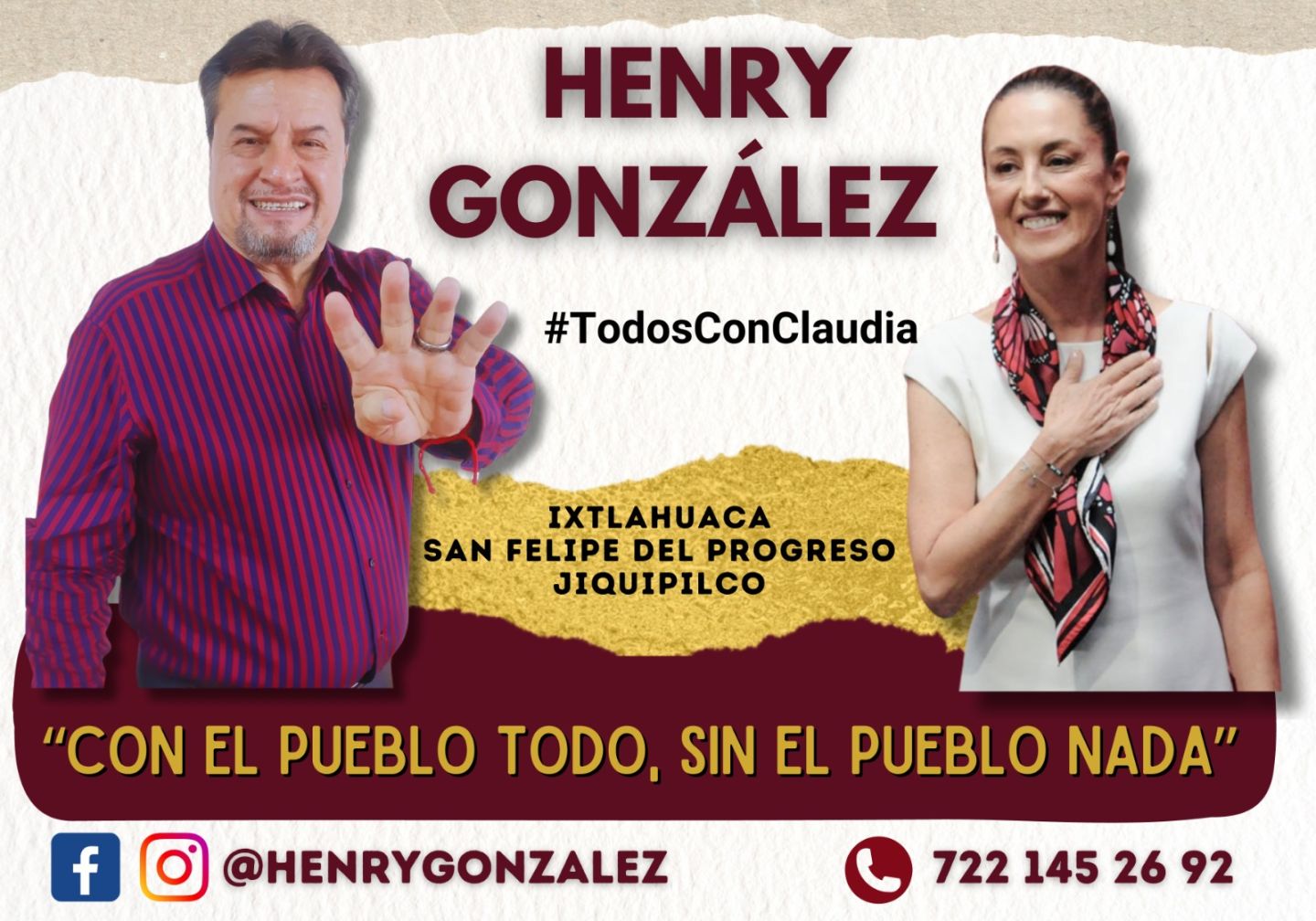 Henry González, y la precandidata Claudia Sheinbaum..rumbo al triunfo 2024...