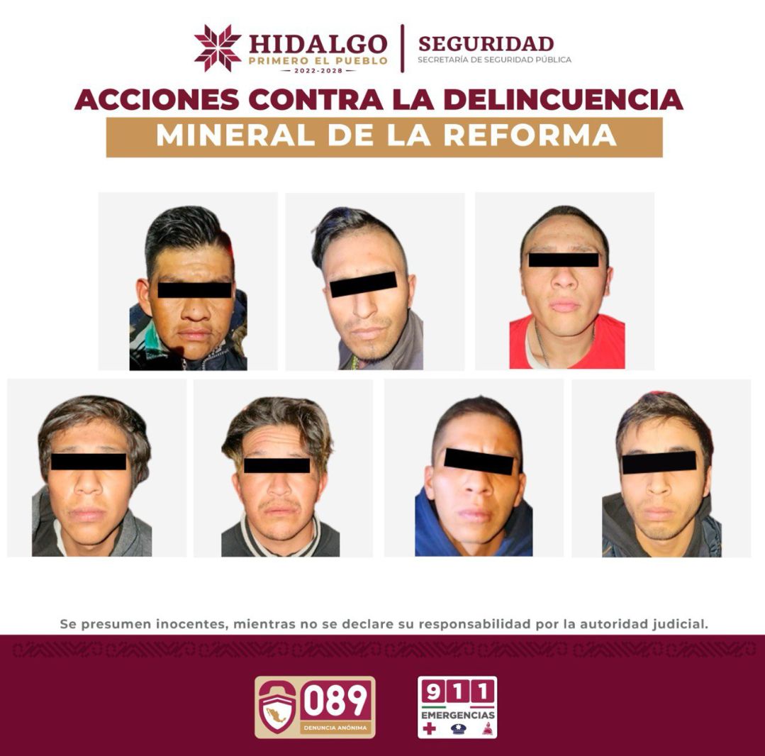 Desarticula SSPH dos grupos delictivos que operaban en Mineral de la Reforma y Tlaxcoapan