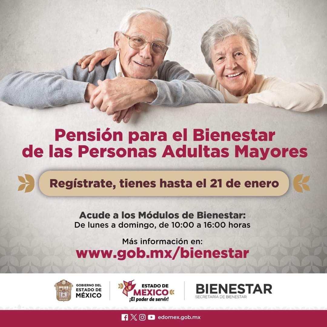 Amplían el Registro de la Pensión Para adultos mayores; Estará abierto hasta el 21 de enero