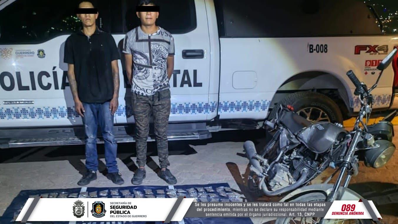 Detiene la Policía Estatal a dos personas en el municipio de Acapulco 