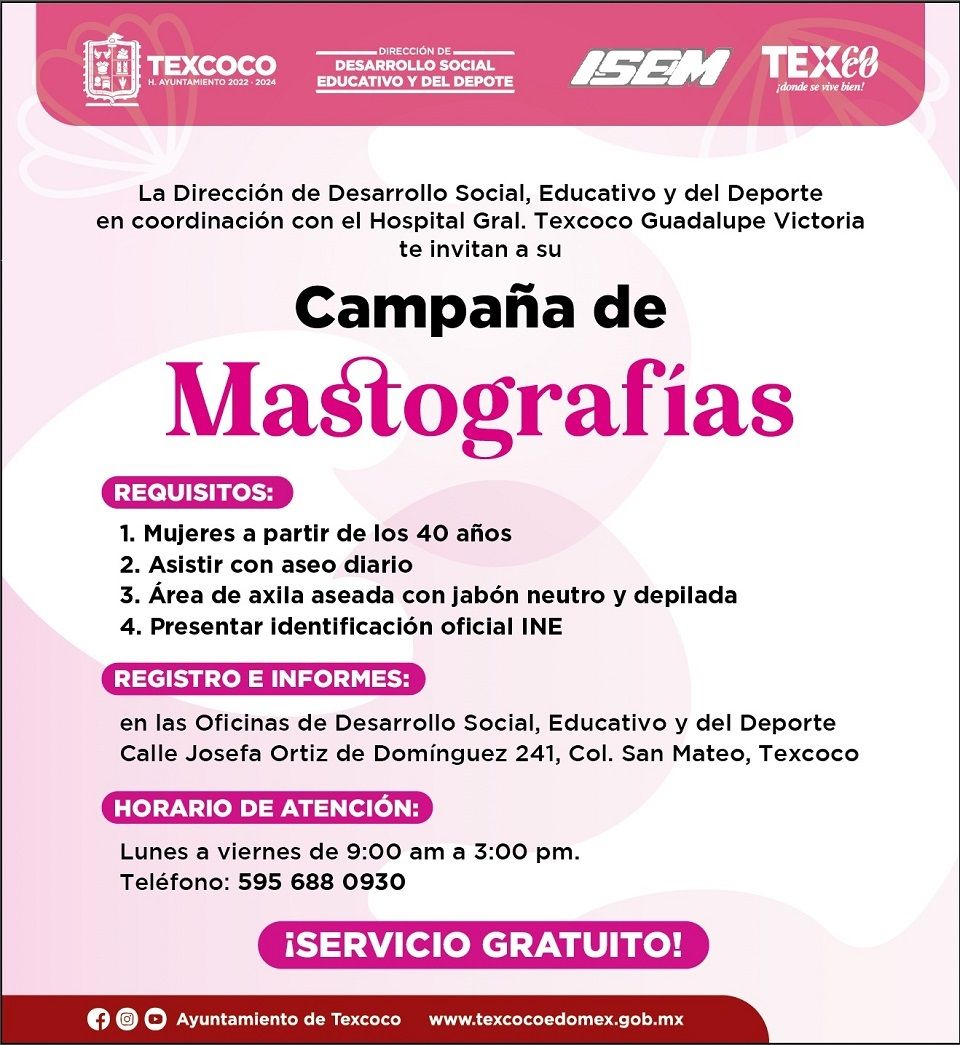 Promueve gobierno de Texcoco salud de la mujer con mastografías gratuitas
