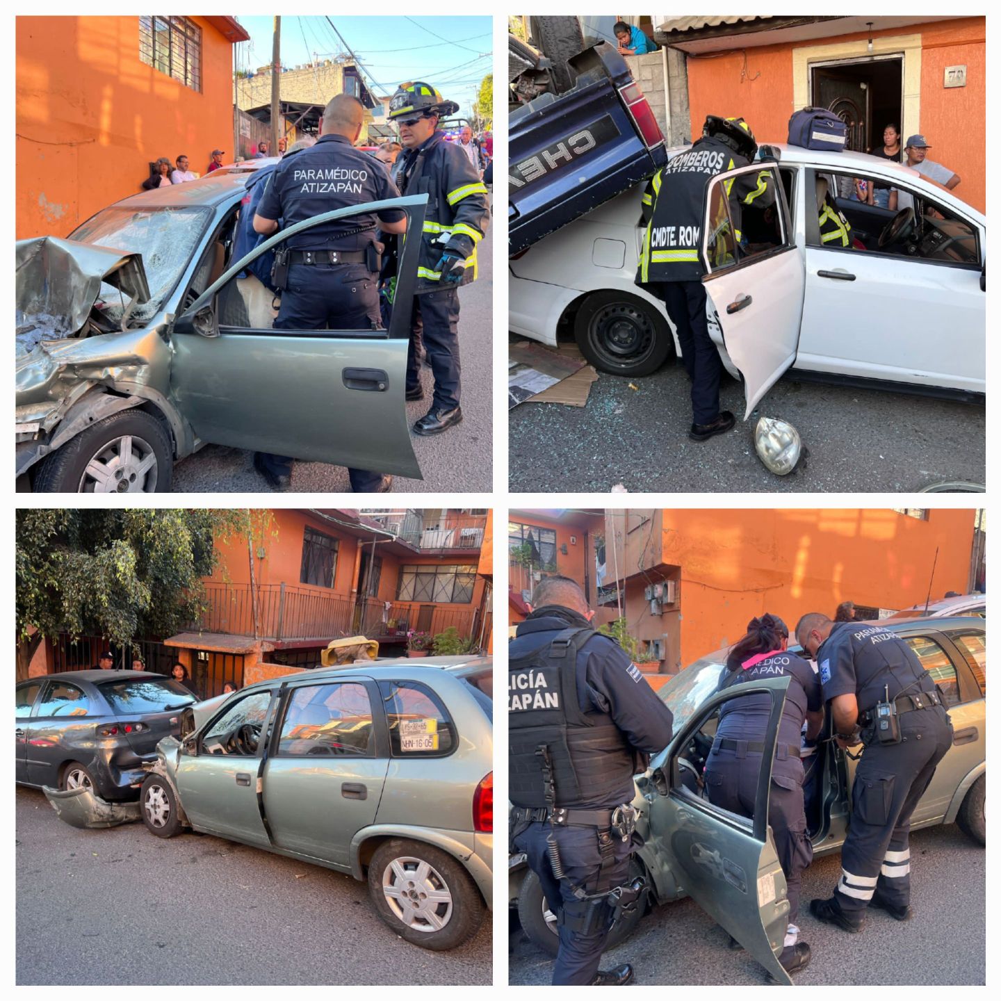 Chevy sin frenos arrolla a varios vehículos y deja cuatro heridos en Atizapán de Zaragoza 