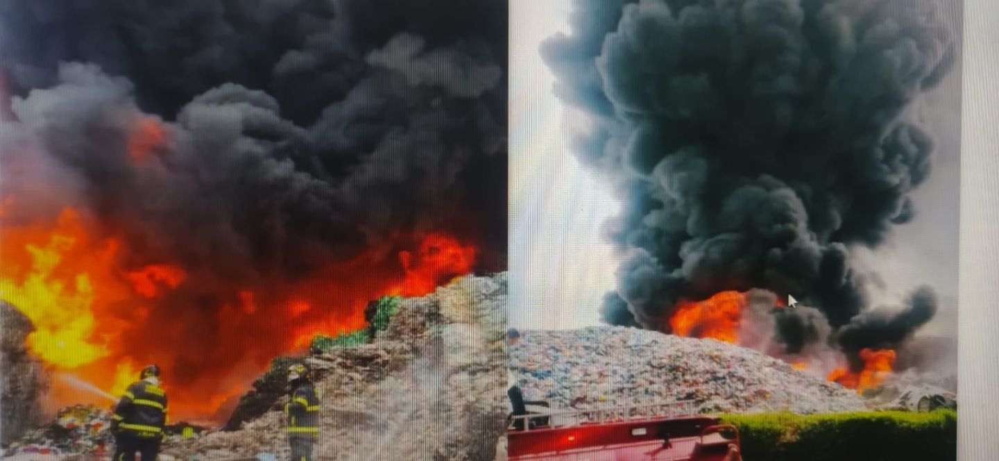 Un incendio consumió una planta recicladora de pet en Valle de Chalco