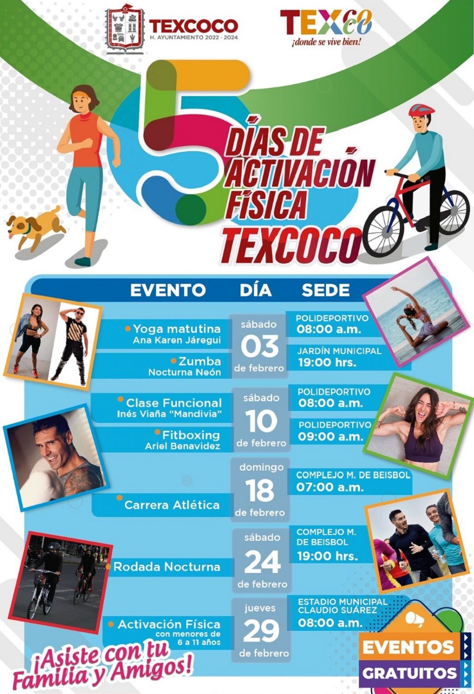 Convoca Ayuntamiento texcocano participen en febrero a la activación física
