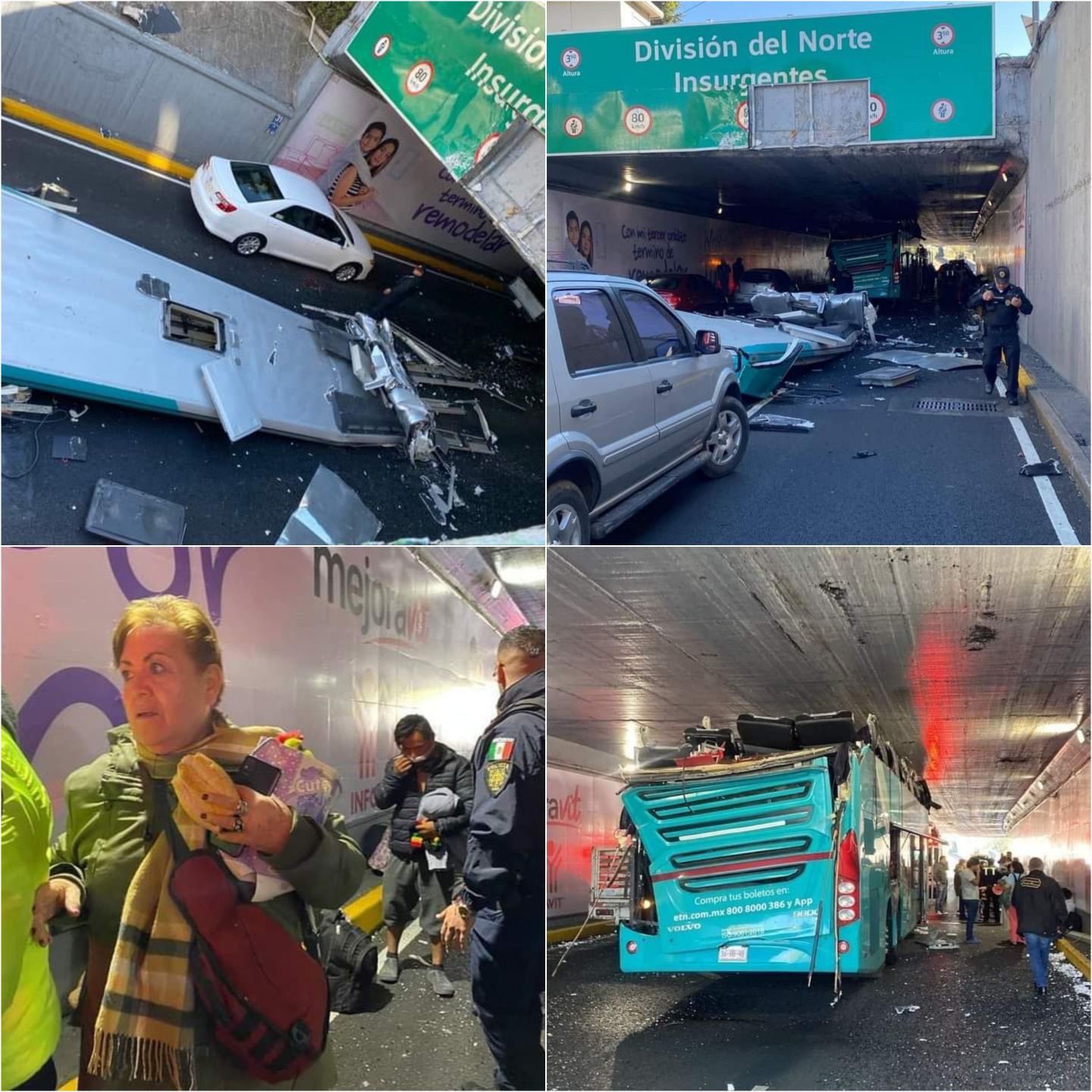 30 heridos en el accidente de bajo del puente de Viaducto e Insurgentes 
