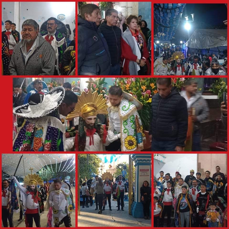Santiagos de San Joaquín Coapango asisten a danzar  en la festividad de la Vírgen de la Candelaria en la Purificación Texcoco 2024. 