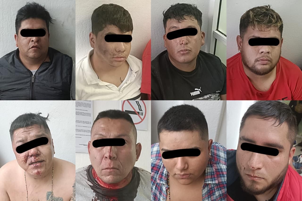 Efectivos de Seguridad Pública de Ecatepec; aseguran a 8 miembros del sindicato Uson por agredir a agentes 