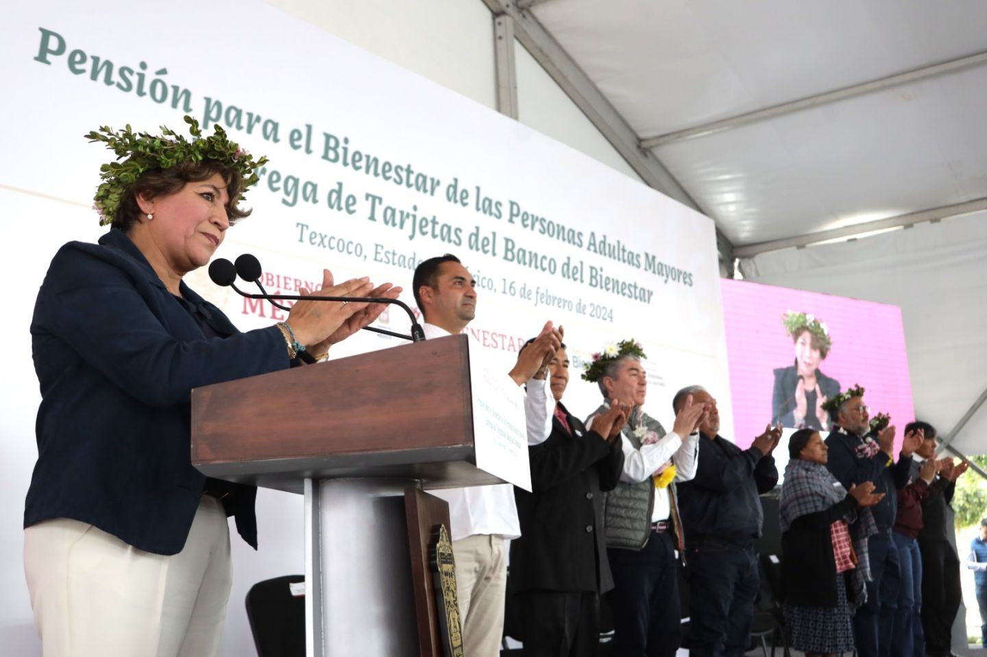 Gobernadora Delfina Gómez entrega pensión a los adultos mayores del oriente del Estado de México: ’No olvido a Texcoco; mi corazón está aquí’