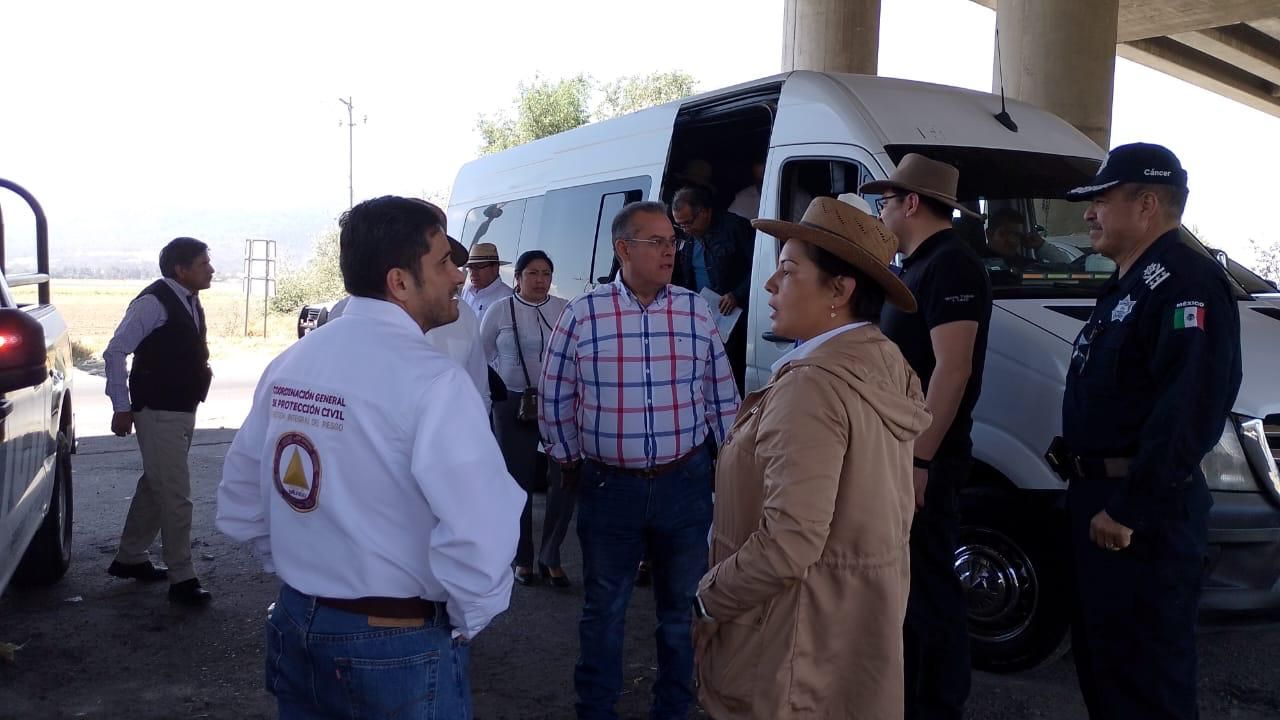 Autoridades de los tres órdenes de gobierno recorren rutas de evacuación en la zona del volcán Popocatépetl