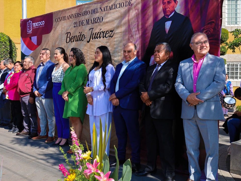 Conmemoración del CCXVIII aniversario del natalicio de Benito Juárez en Texcoco