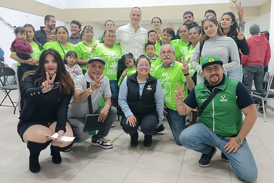 En campaña Jesús Martín Cuanalo abanderado por el Partido Verde PT y Morena