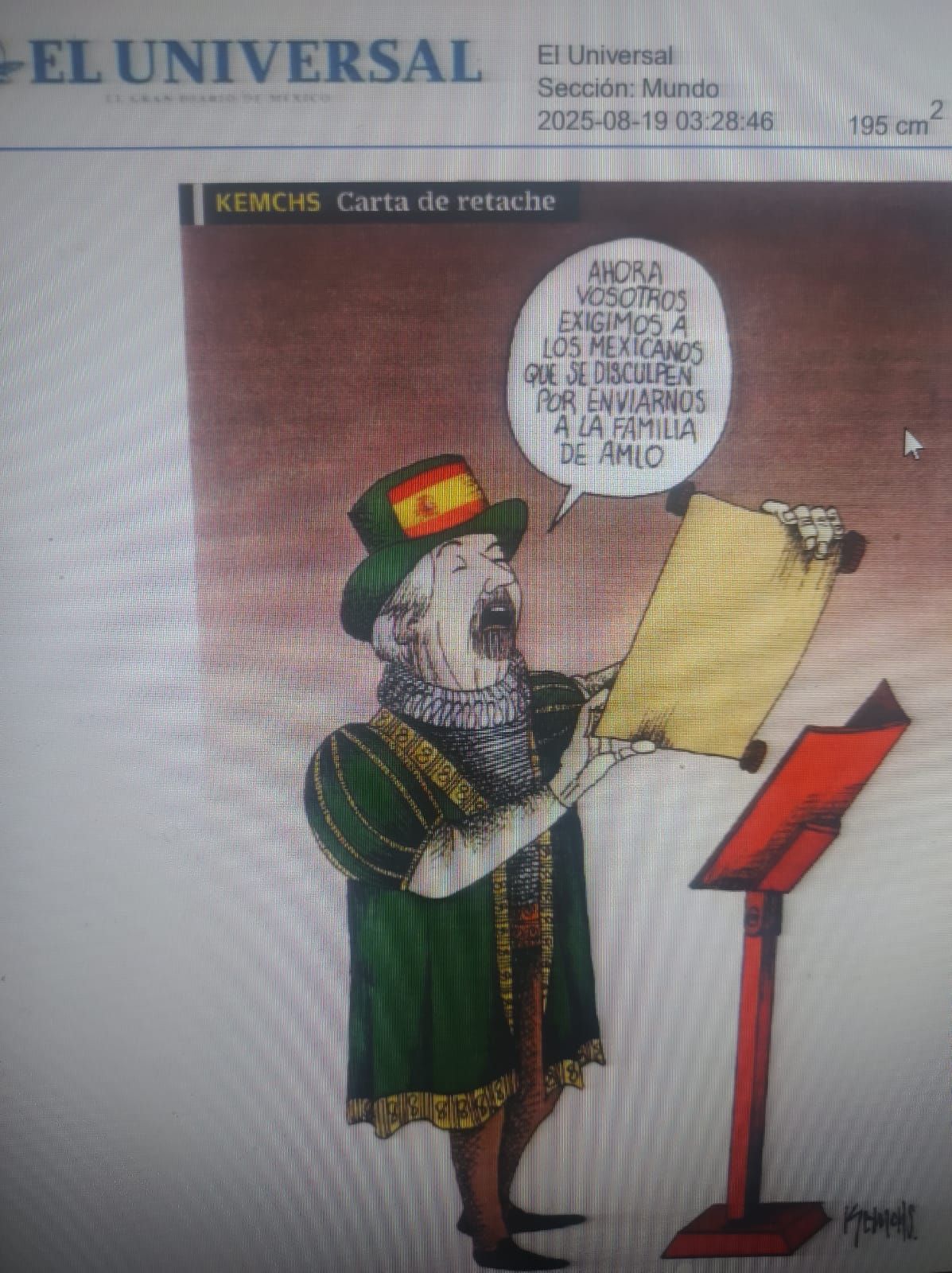 El cartón de hoy publicado en El Universal