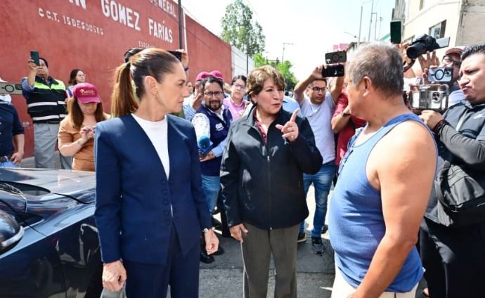 Gobernadora Delfina Gómez y Presidenta Claudia Sheinbaum agilizan ayuda en Neza; 87% de calles ya sin encharcamientos