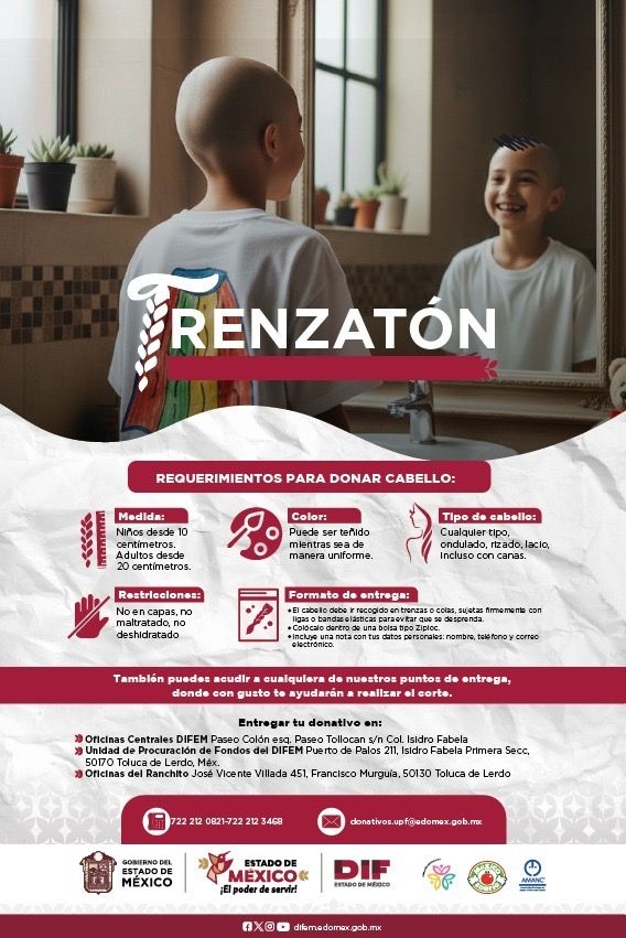 Impulsan ’trenzaton 2025’ para donar 500 pelucas a niñas, niños y adolescentes con cáncer 