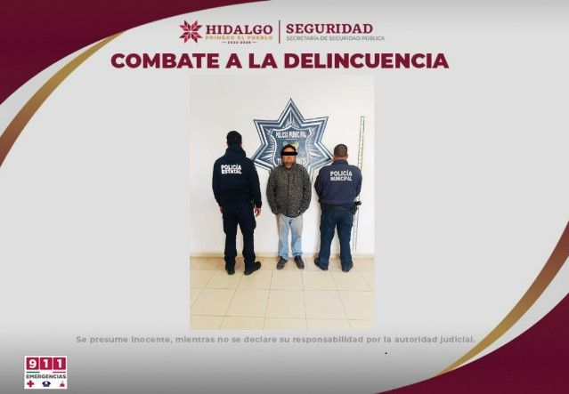 Asegura SSPH a presunto homicida en Tulancingo 