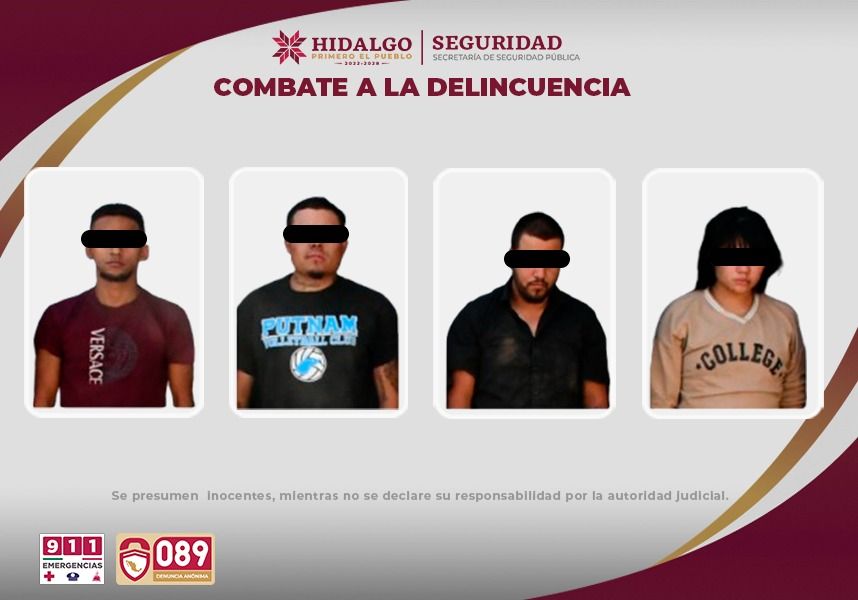Cae célula dedicada al robo con violencia en carretera a Ciudad Sahagún 
