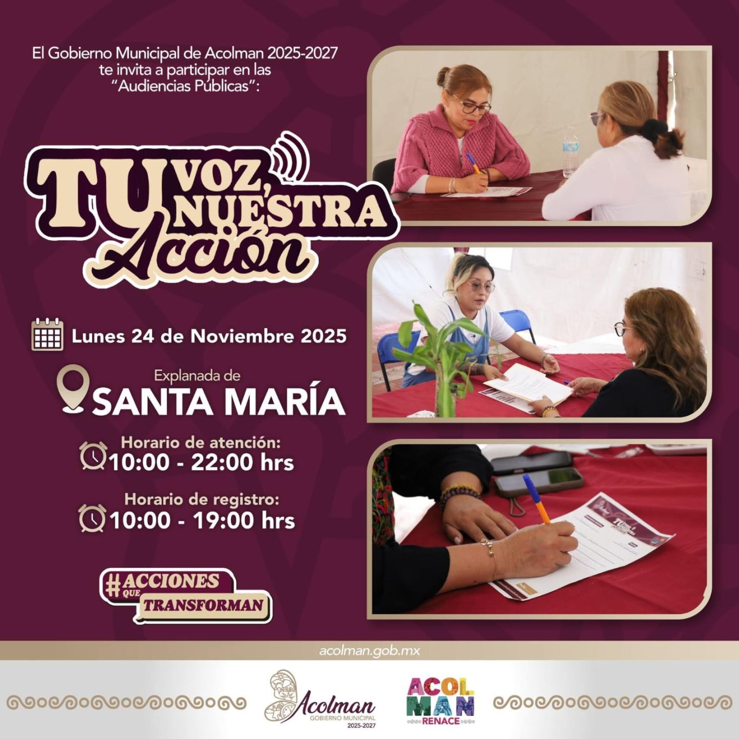 Última Audiencia Pública 2025 en Santa María Acolman 