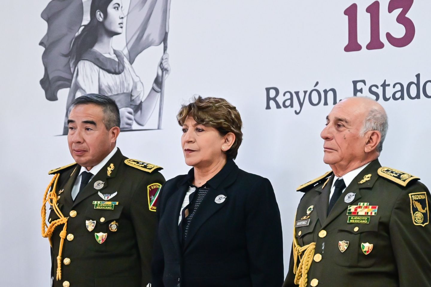 Conmemora Gobernadora Delfina Gómez 113 Aniversario del Ejército Mexicano en Rayón