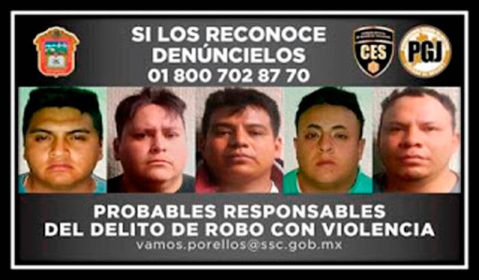 Capturan a cinco delincuentes, se dedicaban al robo en San Vicente Chicoloapan 