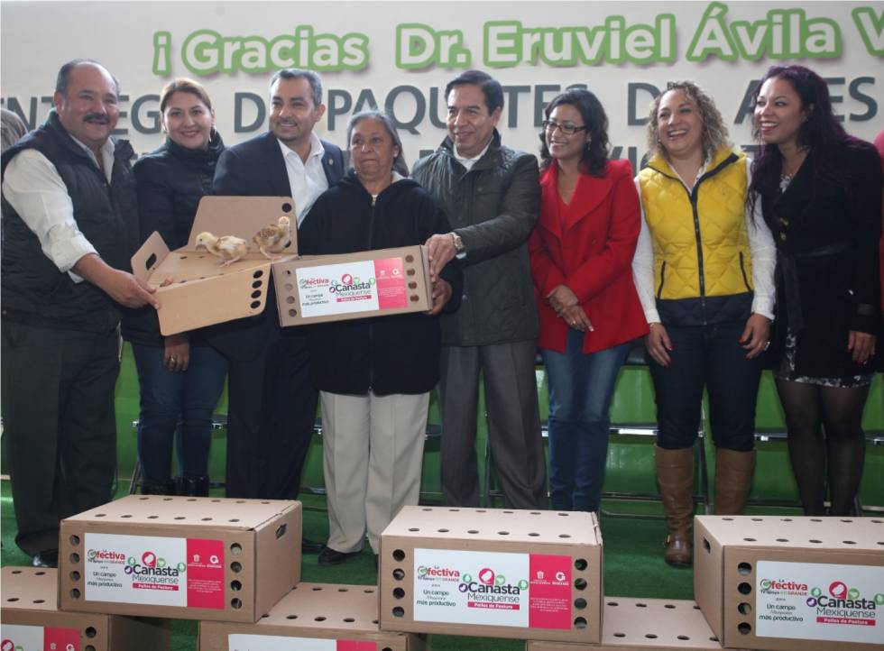 Entregan a vecinos de Ecatepec mil 500 paquetes de aves de postura