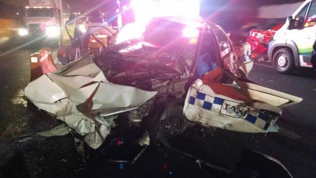 El conductor de un tráiler ocasionó choque y la muerte 
de dos personas en la México-Puebla