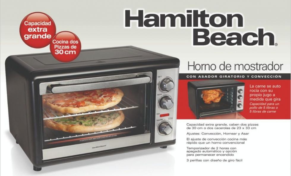 Hamilton Beach Modelo 31108, Hamilton Beach Countertop Oven With Convection Rotisserie Black Model 31101
